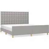 Maison Chic Posteljni okvir - Dvoposteljna postelja - Zakonska postelja z vzglavjem svetlo siv 180x200 cm blago-J6128, (21761089) Cene