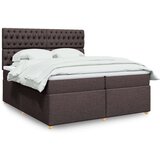 vidaXL Krevet s oprugama i madracem tamnosmeđi 200x200 cm od tkanine | shoptok.hr