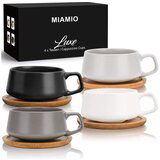 Miamio set skodelic za kapučino, luxe sivo-črn (4x320 ml) | Shoptok.si