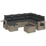  8-dijelni set vrtnih sofa od poliratana s jastucima sivi | shoptok.hr