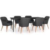  7-dijelni vrtni blagovaonski set s jastucima crni | shoptok.hr