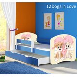  Otroška postelja ACMA z motivom, stranska modra + predal 180x80 cm 12 Dogs in Love | Shoptok.si