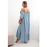 Kesi Włoski Women's dress with short sleeves and frill light denim | Shoptok.si