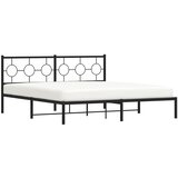 Metalni okvir za krevet s uzglavljem crni 180x200 cm | shoptok.hr