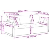  Set sofe 2 pcs Vinska crvena 198 x 78 x 80 cm Baršun | shoptok.hr