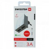 Swissten Beli-Swissten Punjač 2 x USB 3A + TYPE C WH Cene