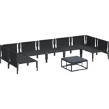 vidaXL Vrtna sedežna garnitura 8 pcs Antracitna Jeklo | Shoptok.si