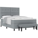 vidaXL okvir postelje z vzmetnico Komplet 2 Siva Tkanina 140 x 190 cm, (22067364) Cene