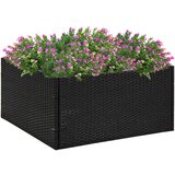 Maison Chic Vrtno cvetlično korito - Cvetlični Lonec črno 80x80x40 cm poli ratan, (21789290) | Shoptok.si
