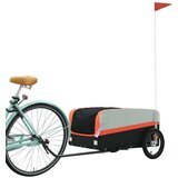 Prikolica za bicikl crno-narančasta 45 kg željezna | shoptok.hr