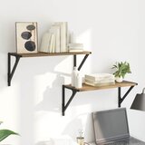 Police na zidu Zidne 2 pcs Umjetnički hrast 60 x 25 x 25,5 cm | shoptok.hr