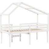 vidaXL Visoki krevet s krovom bijeli 90 x 200 cm od masivne borovine | shoptok.hr