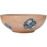 Nadgradni Nadpultni umivalnik rjav in moder okrogel Φ41x14 cm keramika | Shoptok.si
