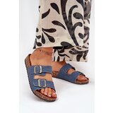 EVENTO Ladies Slippers On Cork Platform With Buckles Dark Jeans Vesina | shoptok.hr
