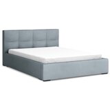 Makamii Svetlo modra žametna oblazinjena zakonska postelja s prostorom za shranjevanje z letvenim dnom 140x200 cm Hiko – | Shoptok.si