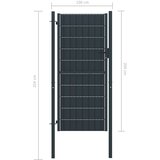vidaXL Vrata za ograjo PVC in jeklo 100x204 cm antracitna | Shoptok.si