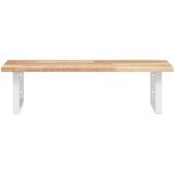  Zidna polica za umivaonik od čelika i masivnog bagremovog drva Smeđa 80 x 50 x 2 cm | Shoptok.si