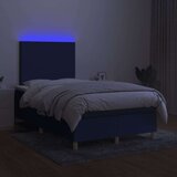  Box spring postelja z vzmetnico LED modra 120x190 cm blago | Shoptok.si