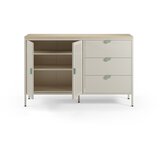 Marckeric Kremno bela/v naravni barvi kovinska komoda 140x90x40 cm Sayla – | Shoptok.si