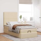  Otomanski okvir kreveta s madraca krem 80x200cm od tkanine | shoptok.hr