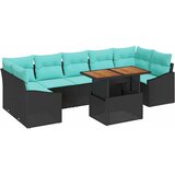  Vrtni set za objed s jastukom 8 pcs Crna i Tirkizna | shoptok.hr
