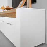 Mömax tv-element leonardo, bela, barva hrasta, led | Shoptok.si