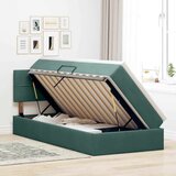  Postelja s shranjevanjem Temno zelena 100 x 200 cm Žamet, (5000100675) | Shoptok.si