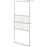 Pregrada za tuš s policom krom 100x195 cm staklo ESG i aluminij | shoptok.hr