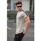 Madmext Gray Sleeve Detailed Men's Regular Fit T-Shirt 4633 Cene