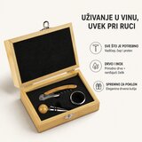  Vinski set ROSE 3u1 u drvenoj kutiji - vadičep, čep i prsten, poklon set Cene