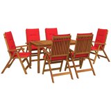  7-dijelni vrtni blagovaonski set Prirodna Čvrsto drvo akacije | shoptok.hr