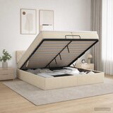  Krevet od pjene s madracem i LED-om Krem 200 x 200 cm Tkanina | shoptok.hr