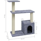 vidaXL Mačje drevo s praskalniki iz sisala svetlo sivo 70 cm | Shoptok.si