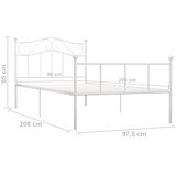  Okvir za krevet bijeli metalni 90 x 200 cm | shoptok.hr