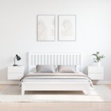 vidaXL Nočna omarica 2 pcs Bela 39 x 34 x 33 cm Masivno borovo leseno | Shoptok.si