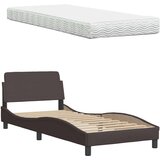 vidaXL Krevet s madracem tamnosmeđi 90 x 190 cm od tkanine | shoptok.hr