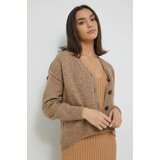 Superdry Jopica s primesjo volne ženski, rjava barva | Shoptok.si