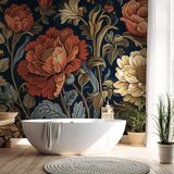  Foto tapeta - Tapestry Large Flowers Retro Floral Motif in Kilim Style 350x256 | shoptok.hr