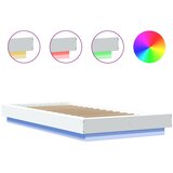  Okvir za krevet s LED svjetlima bijeli 100 x 200 cm drveni | shoptok.hr
