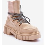 Boto Women's Suede Lace-up Boots Beige Acorn | ePonuda.com