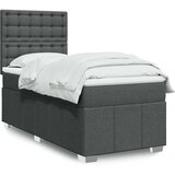 vidaXL Okvir kreveta s oprugama i madrac tamnosivi 80x200cm od tkanine | shoptok.hr