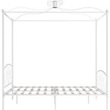  Posteljni okvir z ogrodjem za baldahin bel kovinski 180x200 cm | Shoptok.si