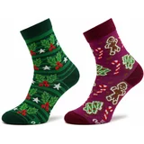 Rainbow Socks Set 2 parov otroških visokih nogavic Xmas Socks Balls Kids Gift Pak 2 Pisana