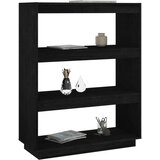 vidaXL knjižna omara za razdelitev prostora črna 80x35x103 cm borovina | Shoptok.si
