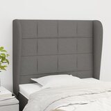  Uzglavlje s ušima tamnosivo 93x23x118/128 cm od tkanine | shoptok.hr