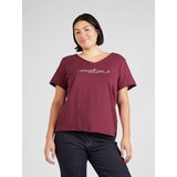Only Carmakoma Majica 'QUOTE' karminsko rdeča / bela | Shoptok.si