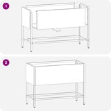  Povišeni Vrtni Planter Srebrno 60 x 26 x 45 cm Cinkani čelik | shoptok.hr