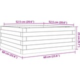  Vrtna sadilica voštano smeđe boje 60x60x23 cm od borovine | shoptok.hr