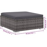  Vrtni set za sjedenje s jastucima, 6 dijelova, sivi poliratan | shoptok.hr