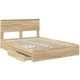  Postelja s shranjevanjem z vzglavjem Sonoma hrast 160 x 200 cm, (5000106478) | Shoptok.si